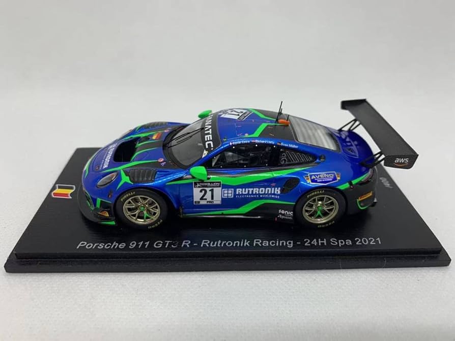 ホビーラジコン AUTart PORSCHE 911 GT3 R Amazon | SPARK 1/43 ミニカー 911 GT3 R NO.21 RUTRONIK RACING